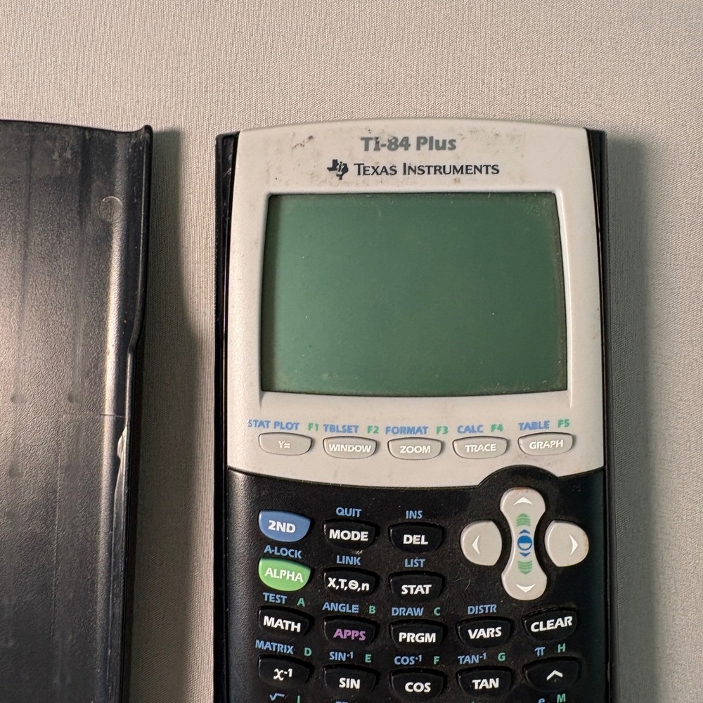 Texas Instruments TI-84 Plus Graphing Calculator Black Silver with Cover P-0413R - Picture 8 of 8